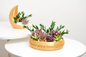 Ring-Shaped Planter | Modern 3D Printed Pot for Artificial Succulents | Indoor Decorative Ornament | Housewarming Gift