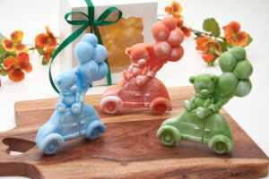 Teddy Bear Soap Car with Balloons | Scented Soap Favor | Gift for Boys | Birthday, Christening