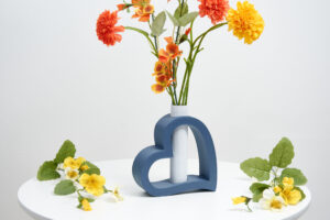 Tiny decorative vase Romantic love heart decor Unique shelf ornament Perfect for dried flower arrangement